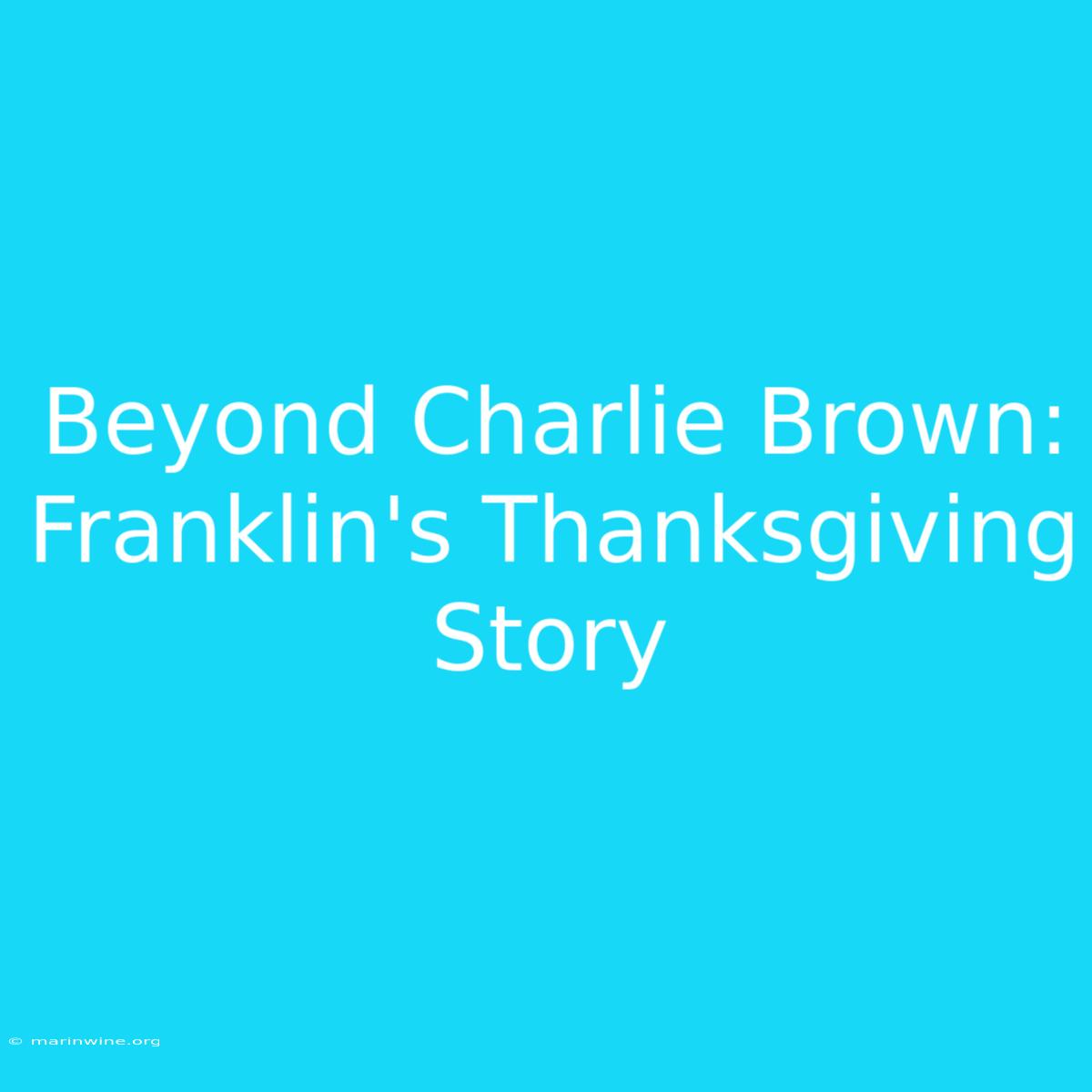 Beyond Charlie Brown: Franklin's Thanksgiving Story