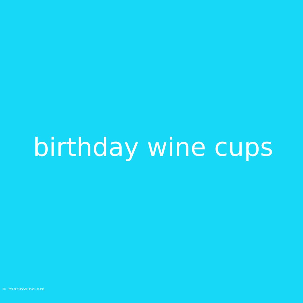 Birthday Wine Cups