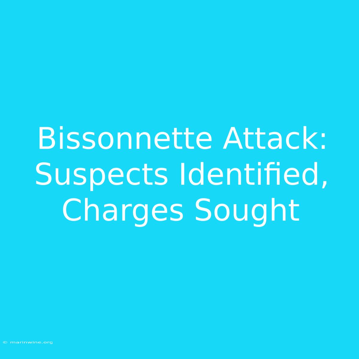 Bissonnette Attack: Suspects Identified, Charges Sought