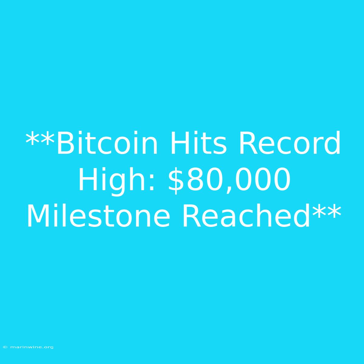 **Bitcoin Hits Record High: $80,000 Milestone Reached**