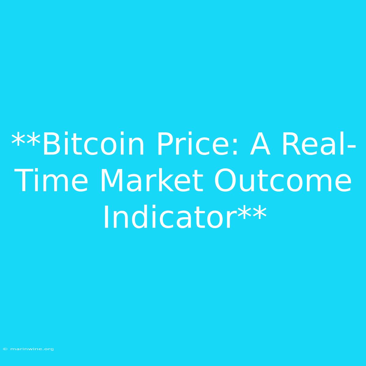 **Bitcoin Price: A Real-Time Market Outcome Indicator** 