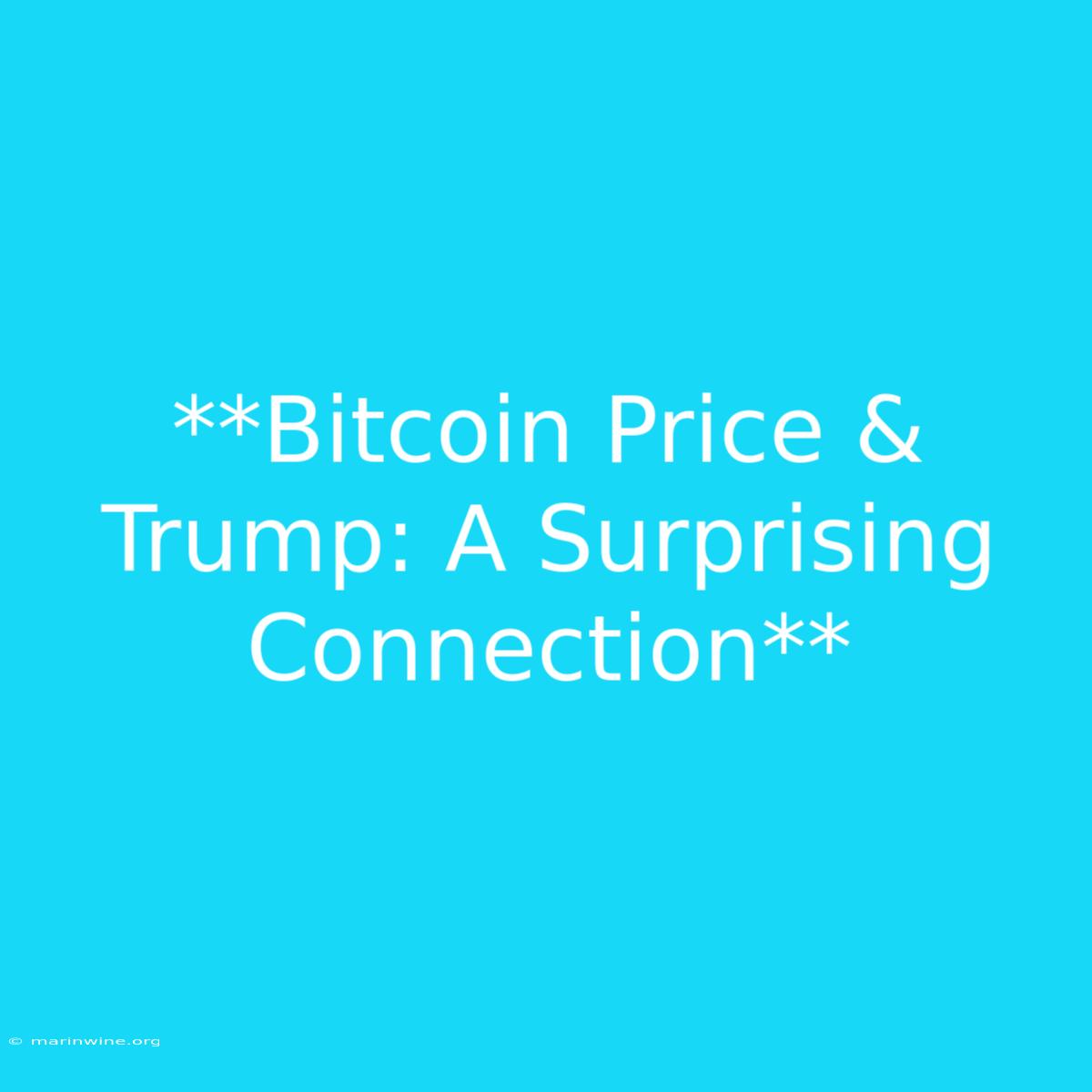 **Bitcoin Price & Trump: A Surprising Connection**