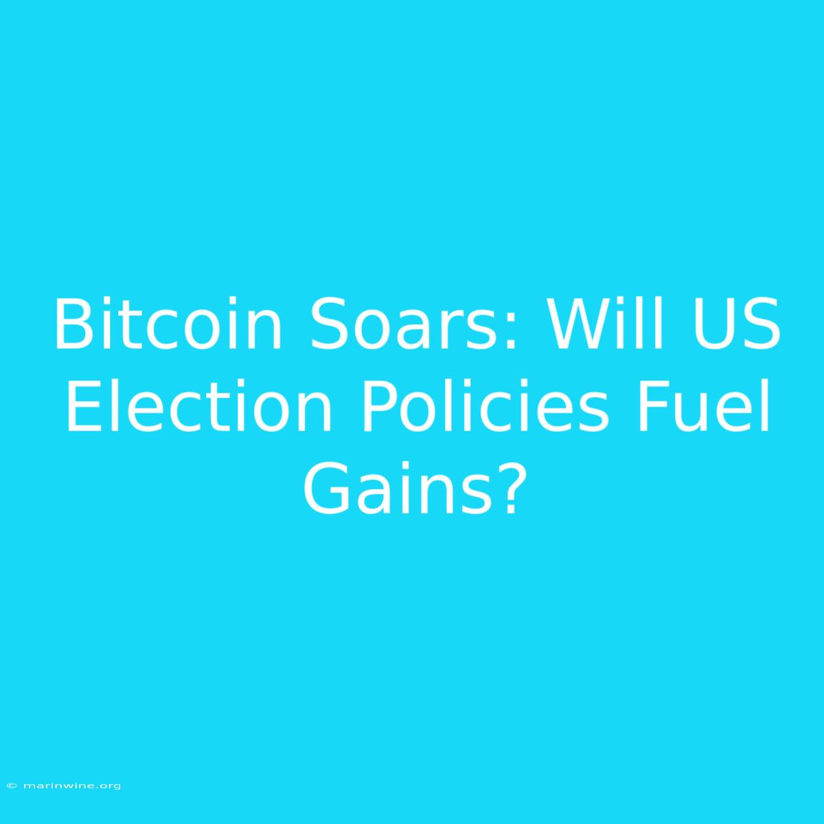 Bitcoin Soars: Will US Election Policies Fuel Gains? 