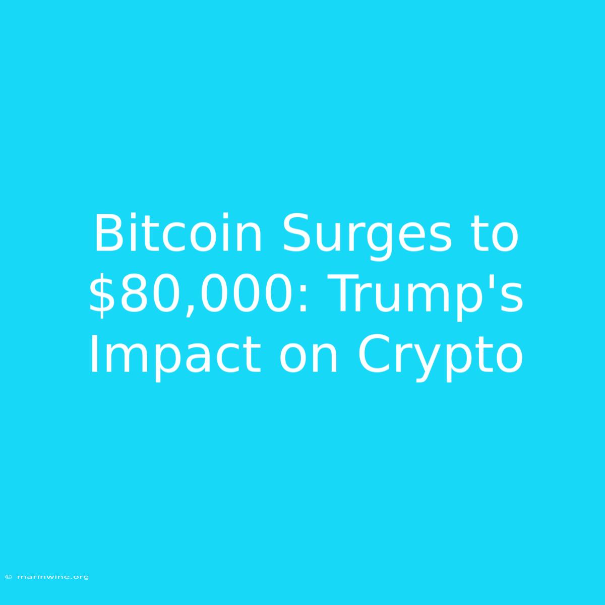 Bitcoin Surges To $80,000: Trump's Impact On Crypto