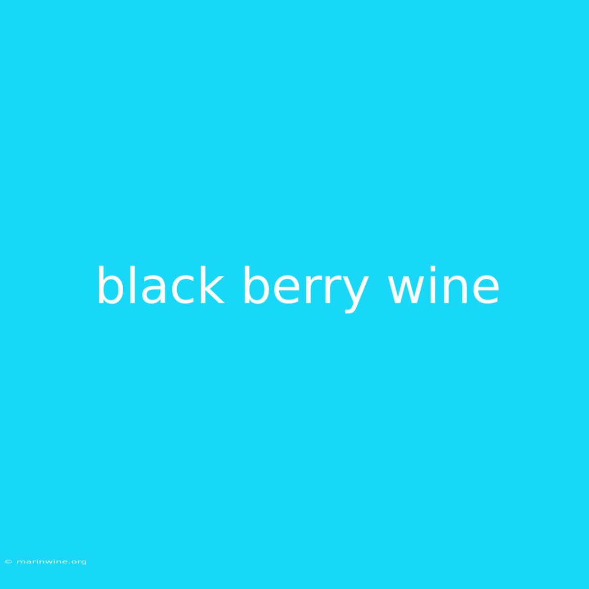 Black Berry Wine