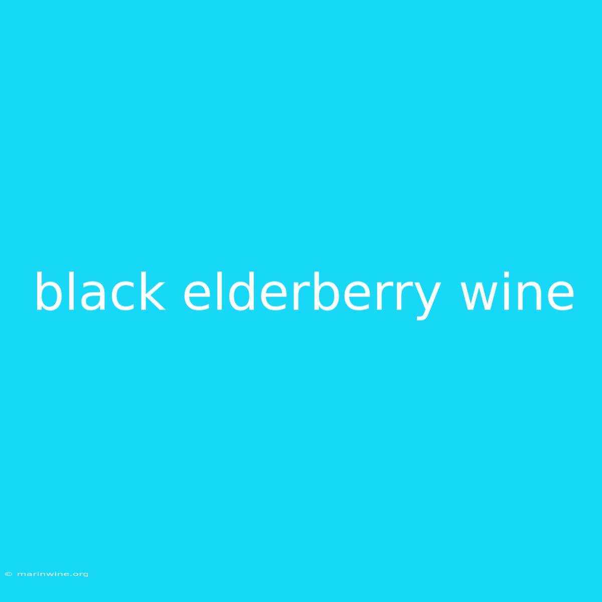 Black Elderberry Wine