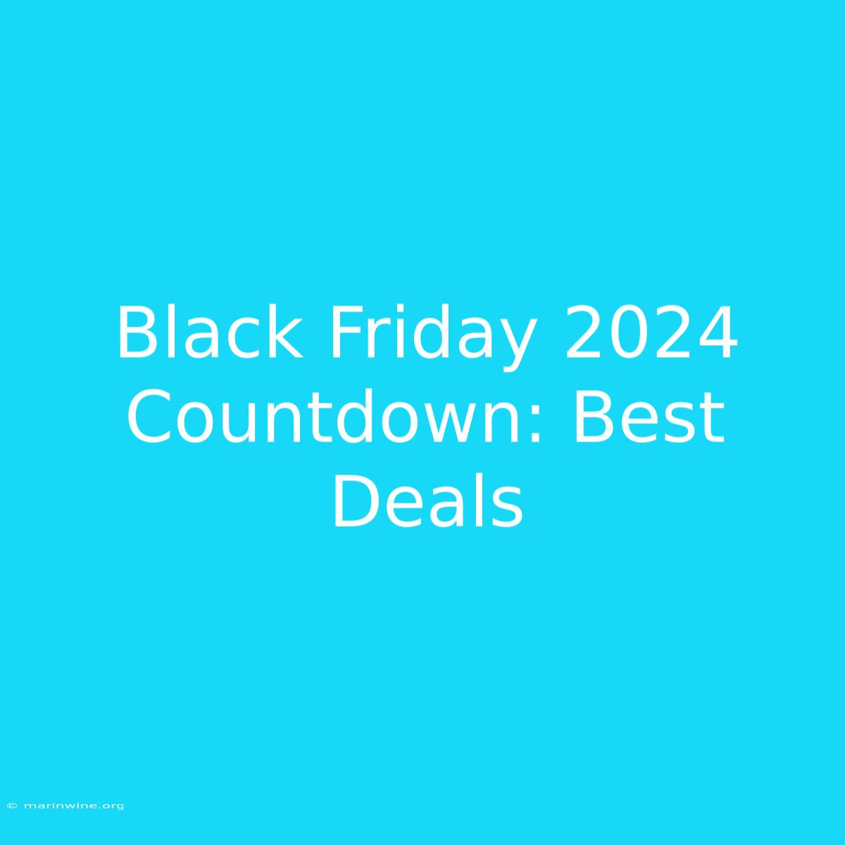 Black Friday 2024 Countdown: Best Deals