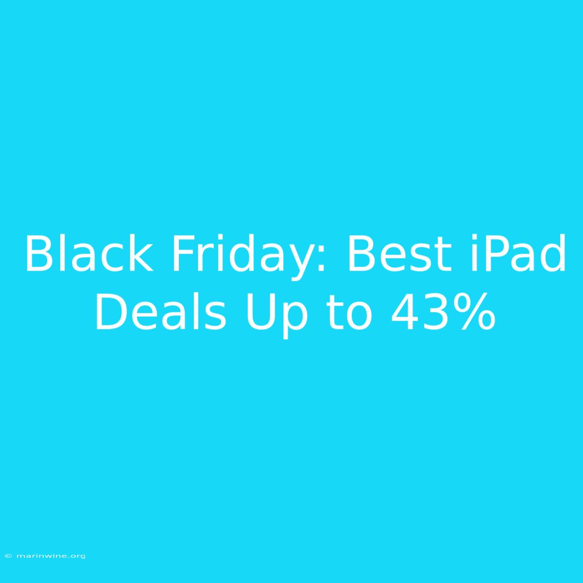 Black Friday: Best IPad Deals Up To 43%