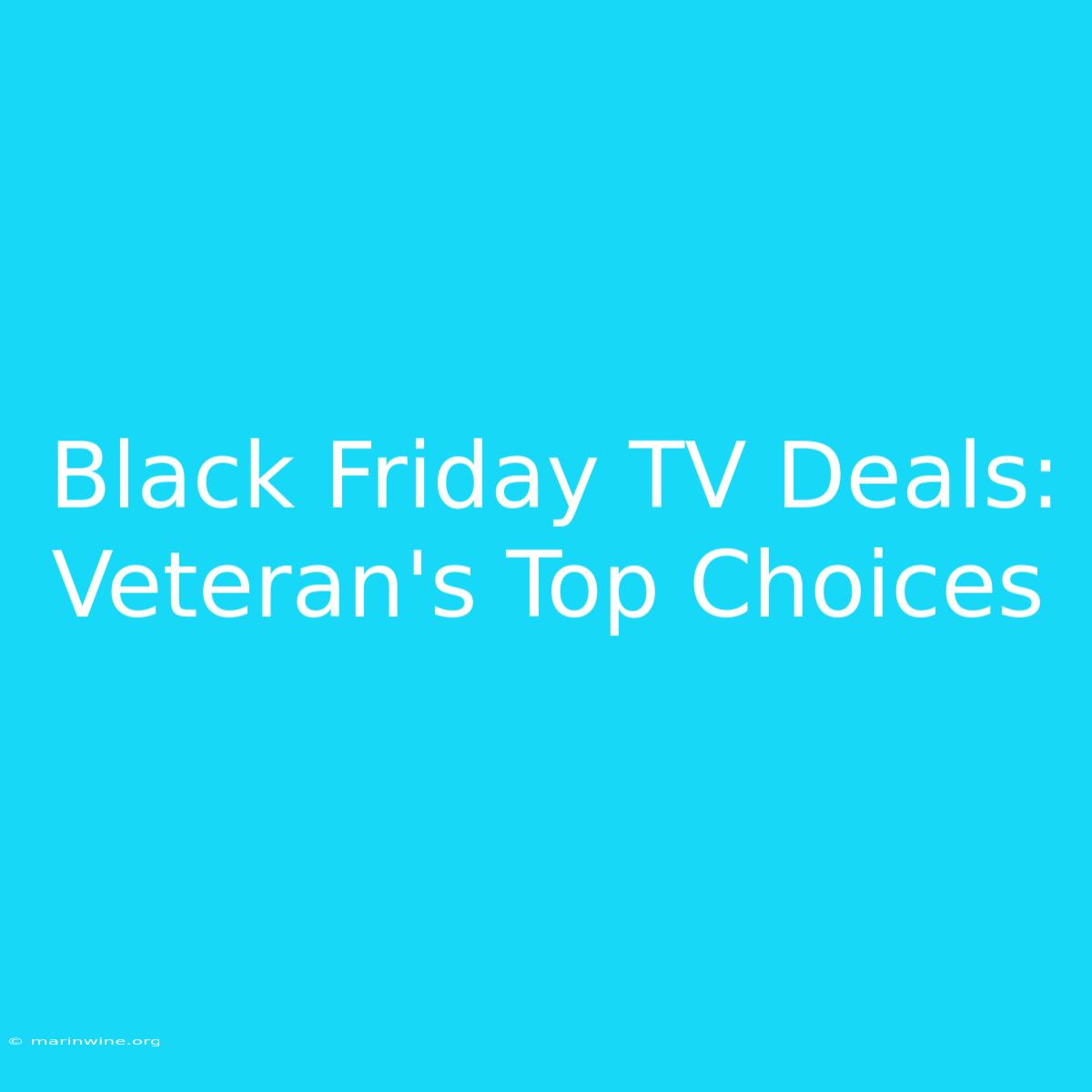 Black Friday TV Deals: Veteran's Top Choices