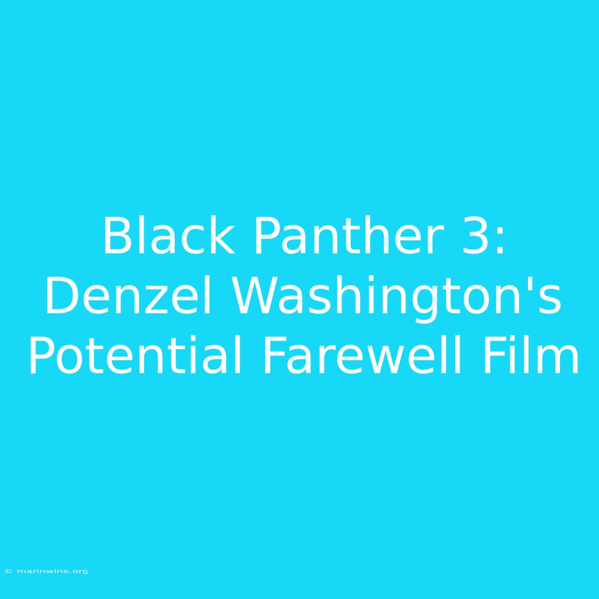 Black Panther 3: Denzel Washington's Potential Farewell Film 