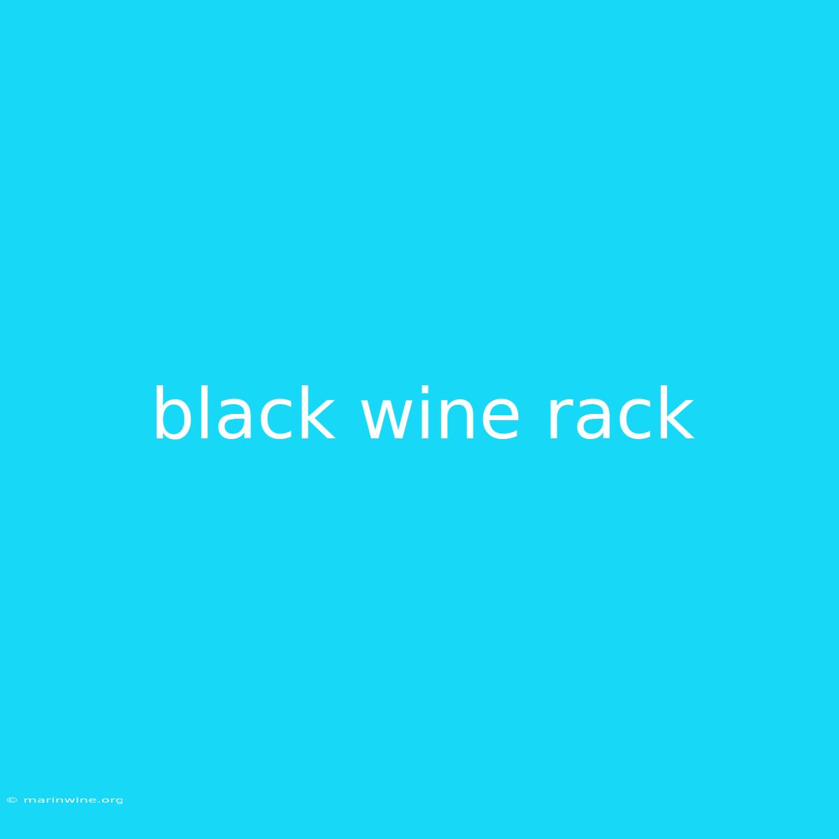 Black Wine Rack