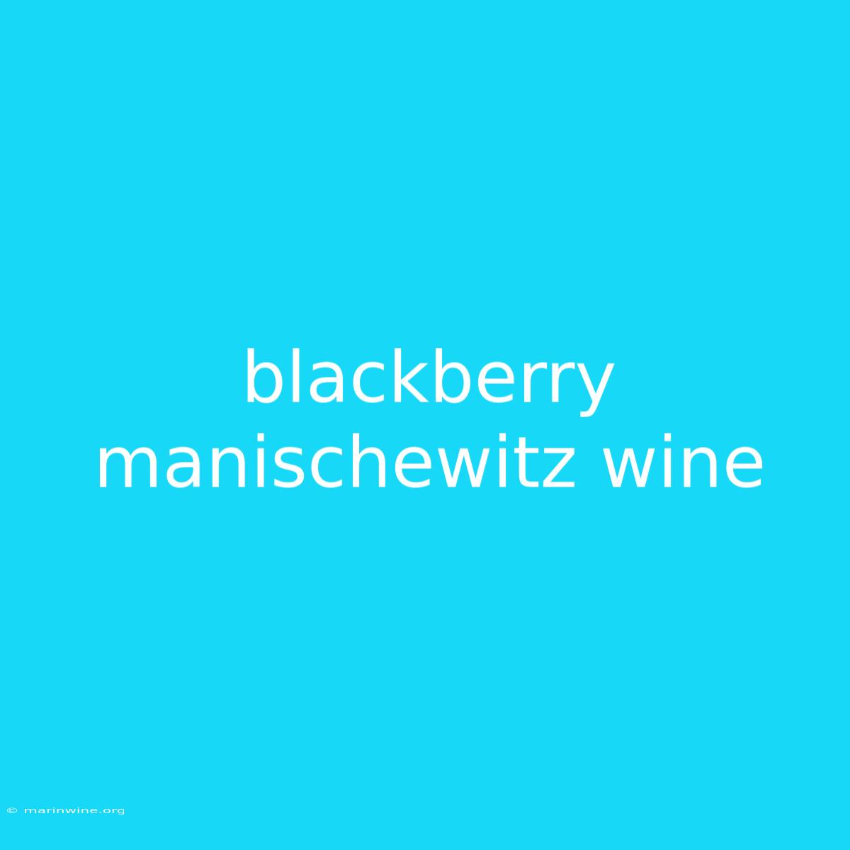 Blackberry Manischewitz Wine