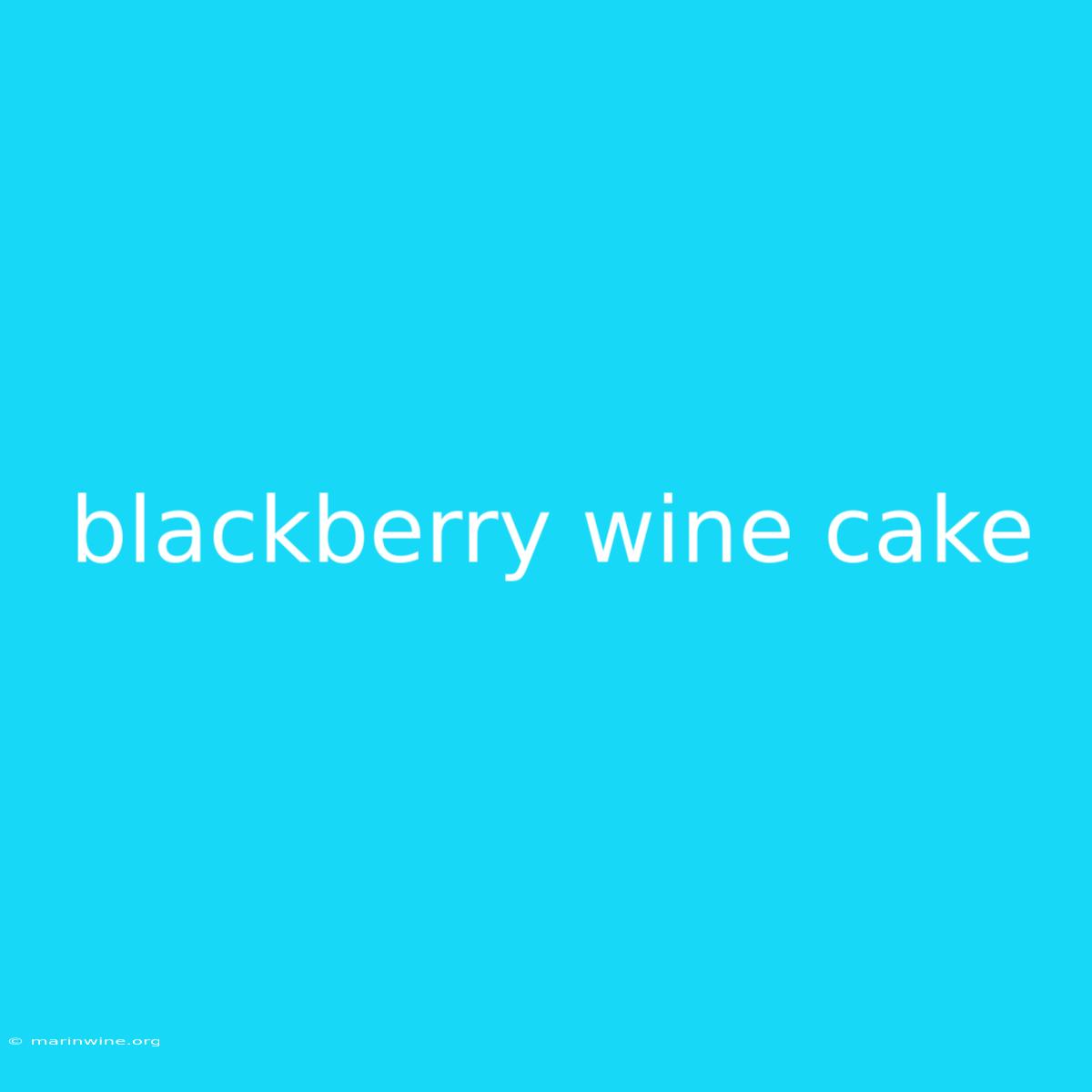 Blackberry Wine Cake