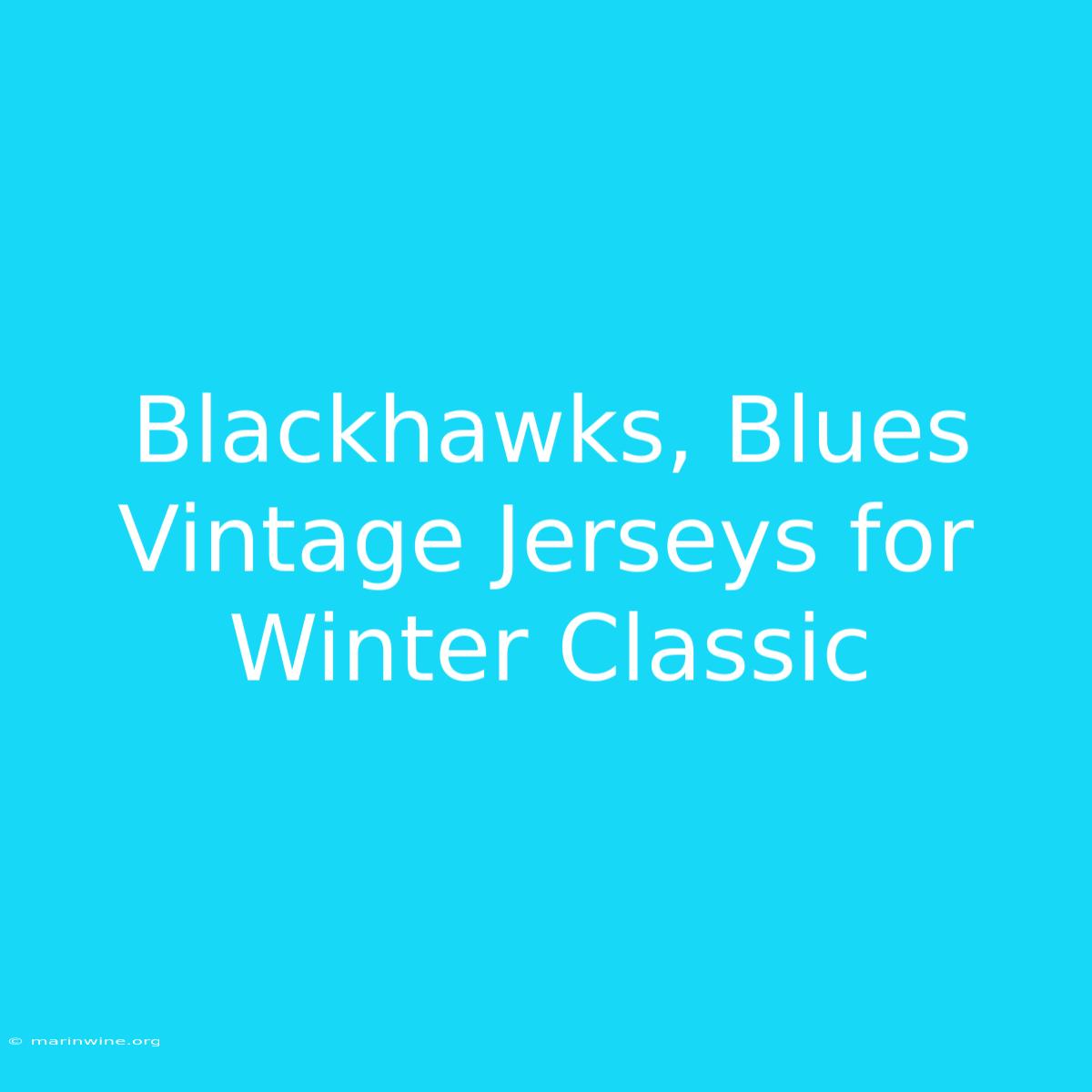 Blackhawks, Blues Vintage Jerseys For Winter Classic