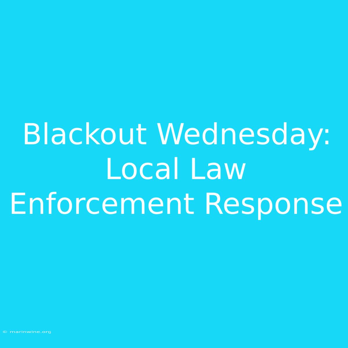 Blackout Wednesday: Local Law Enforcement Response