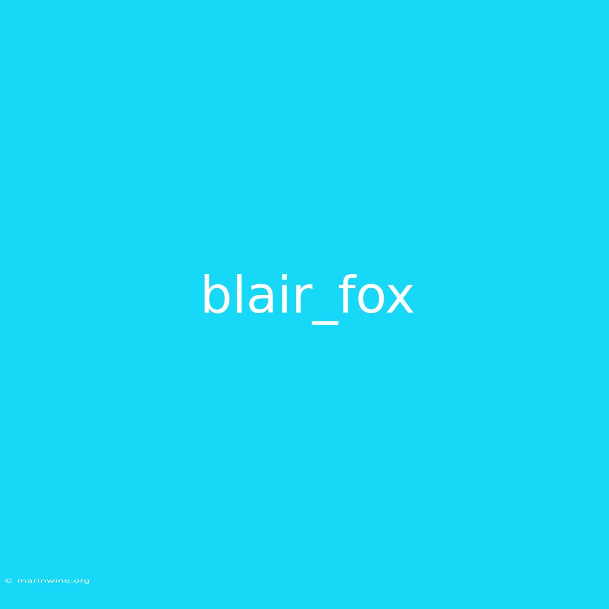 Blair_fox