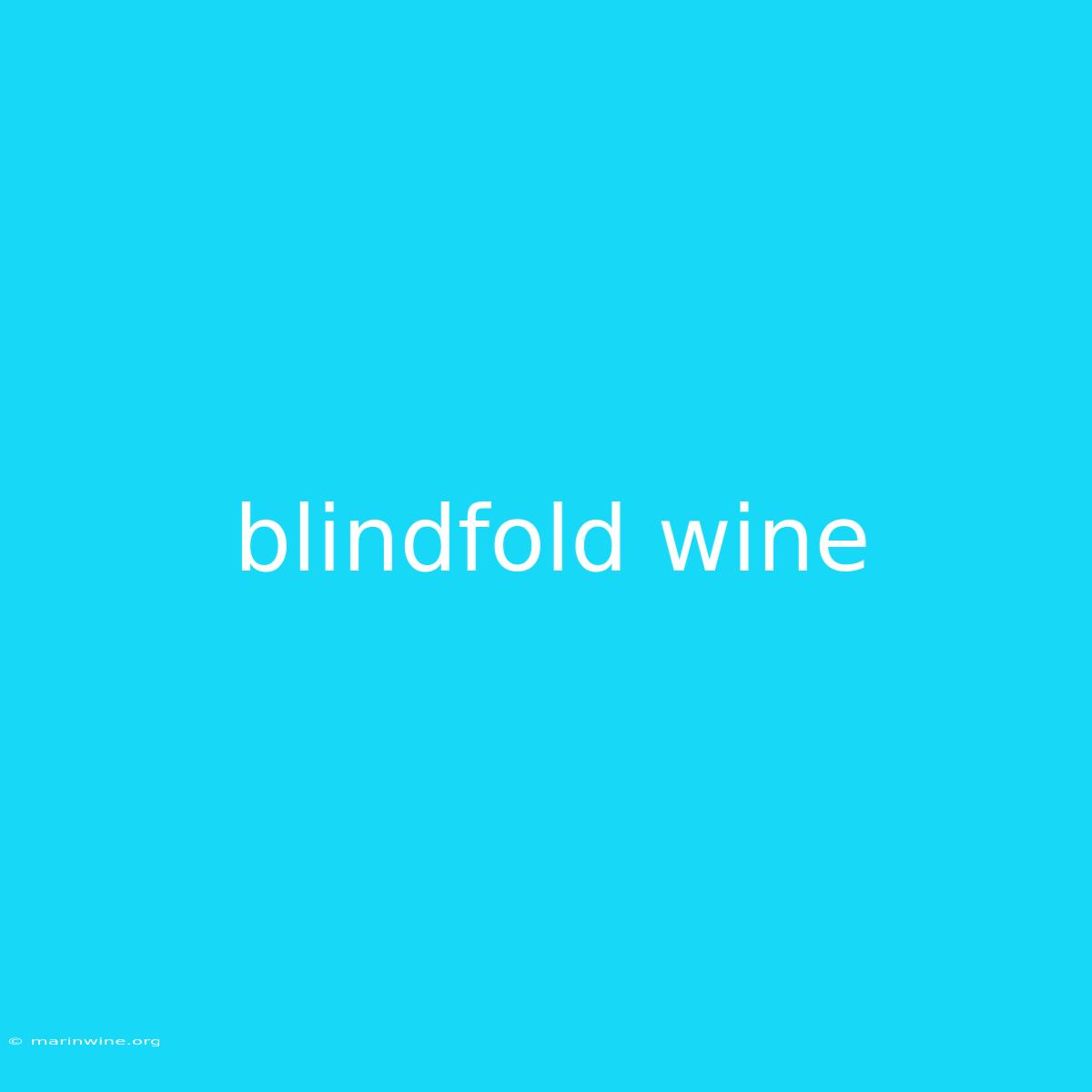 Blindfold Wine