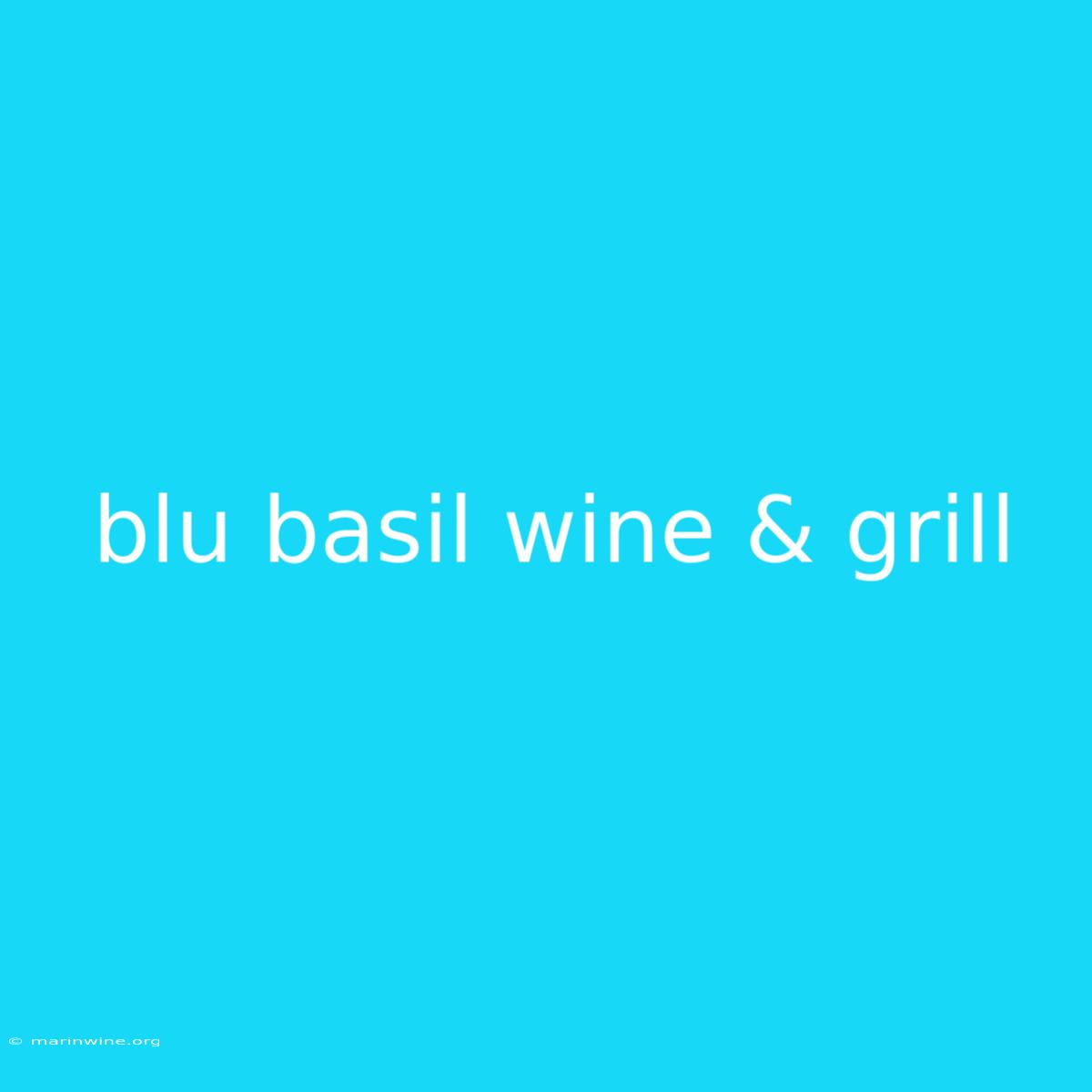 Blu Basil Wine & Grill