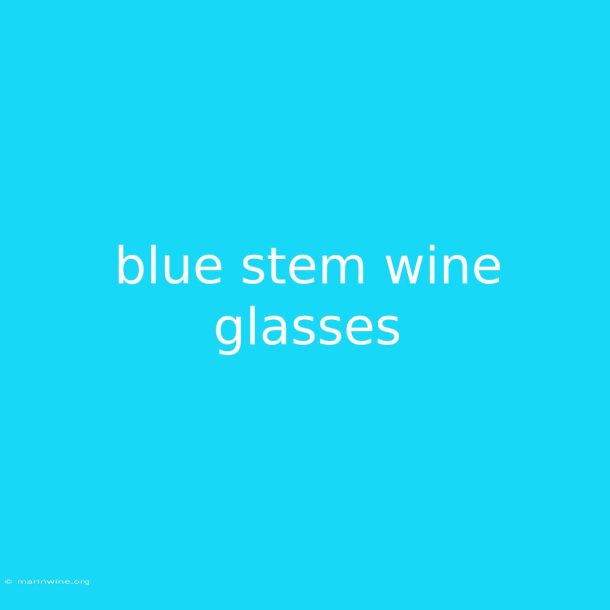 Blue Stem Wine Glasses