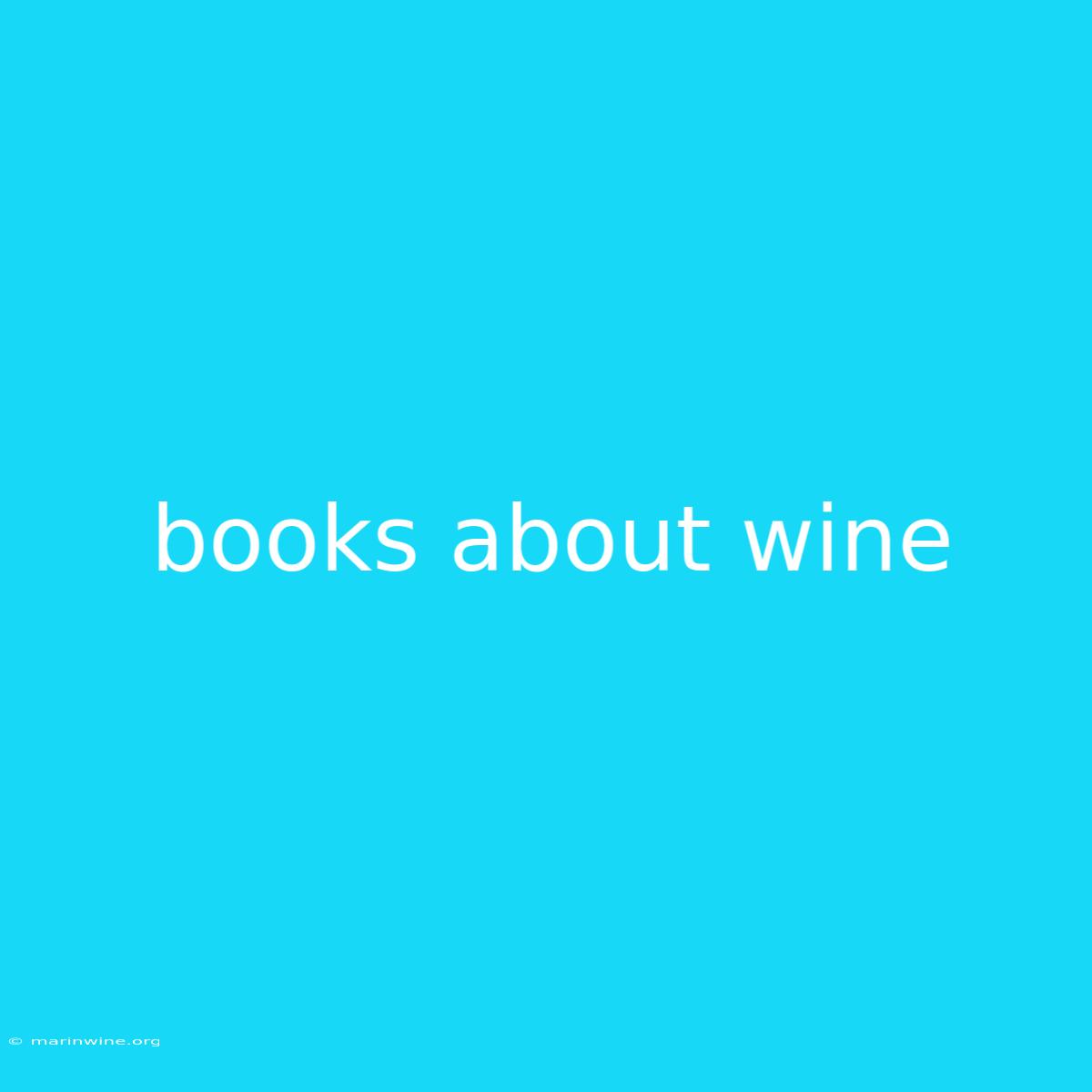 Books About Wine