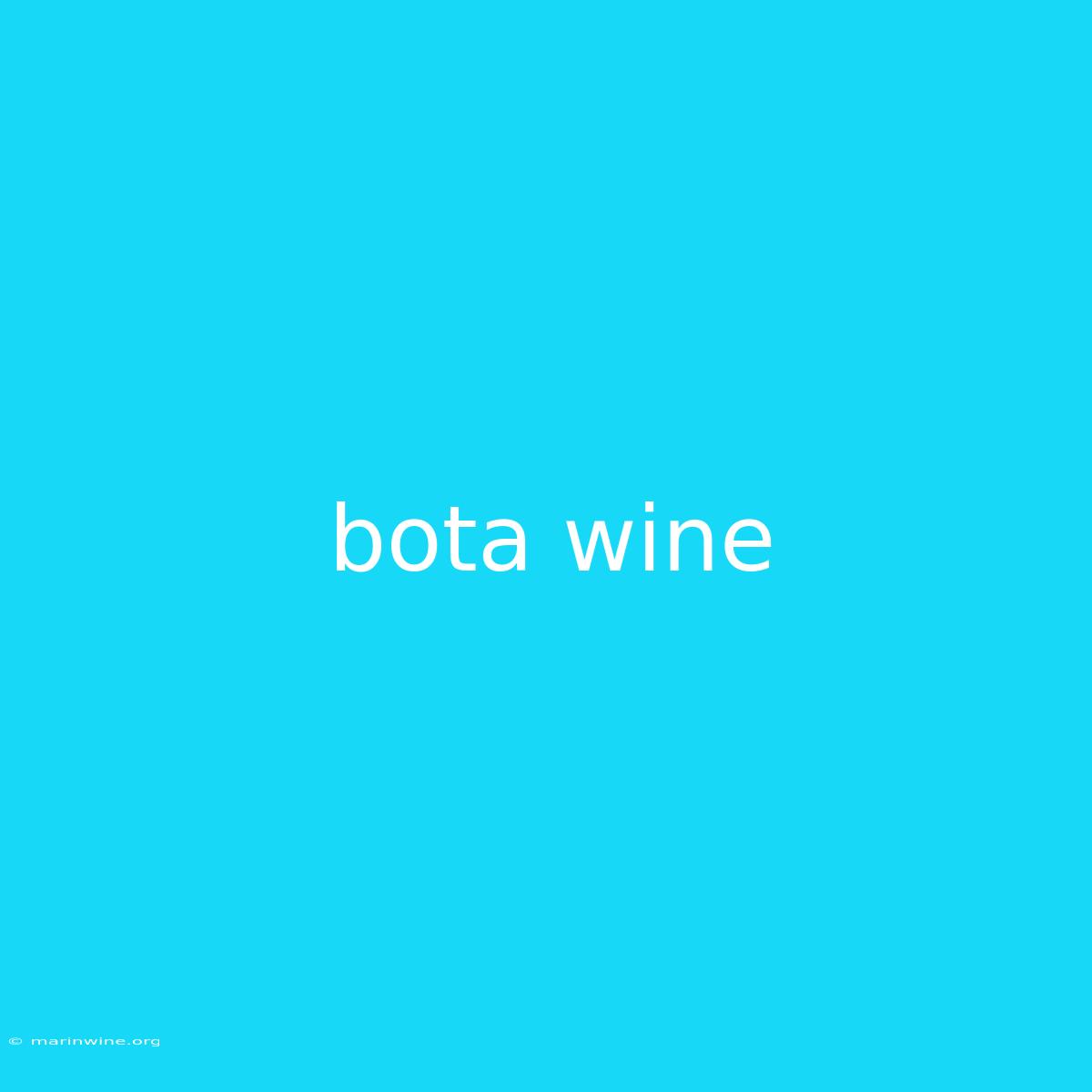 Bota Wine