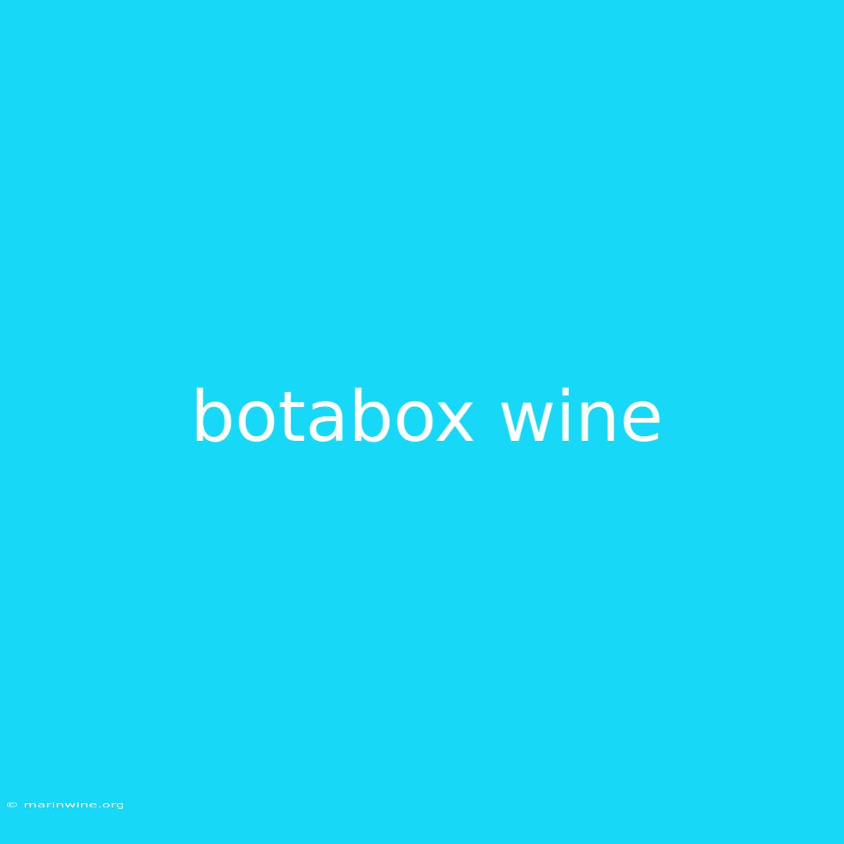 Botabox Wine