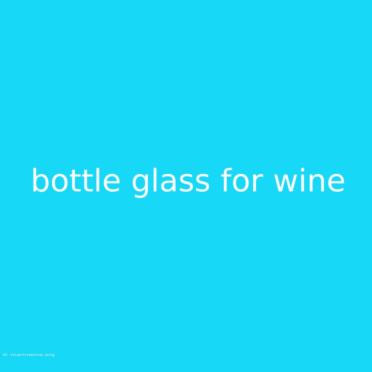 Bottle Glass For Wine