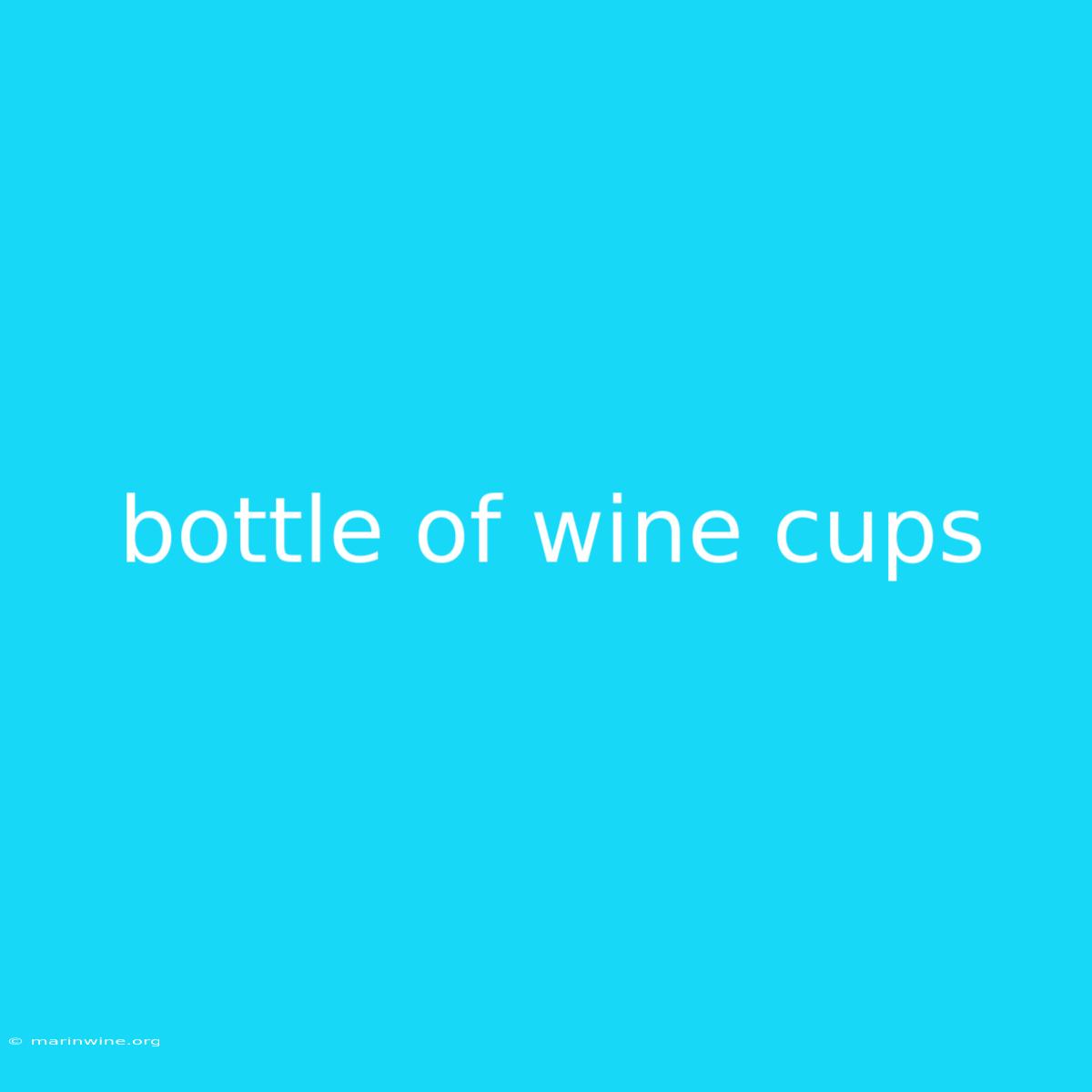 Bottle Of Wine Cups