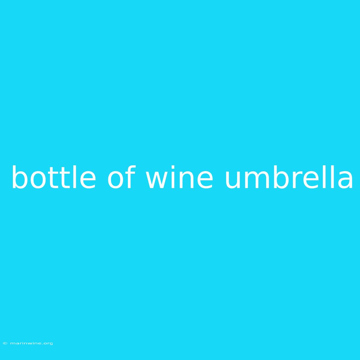 Bottle Of Wine Umbrella