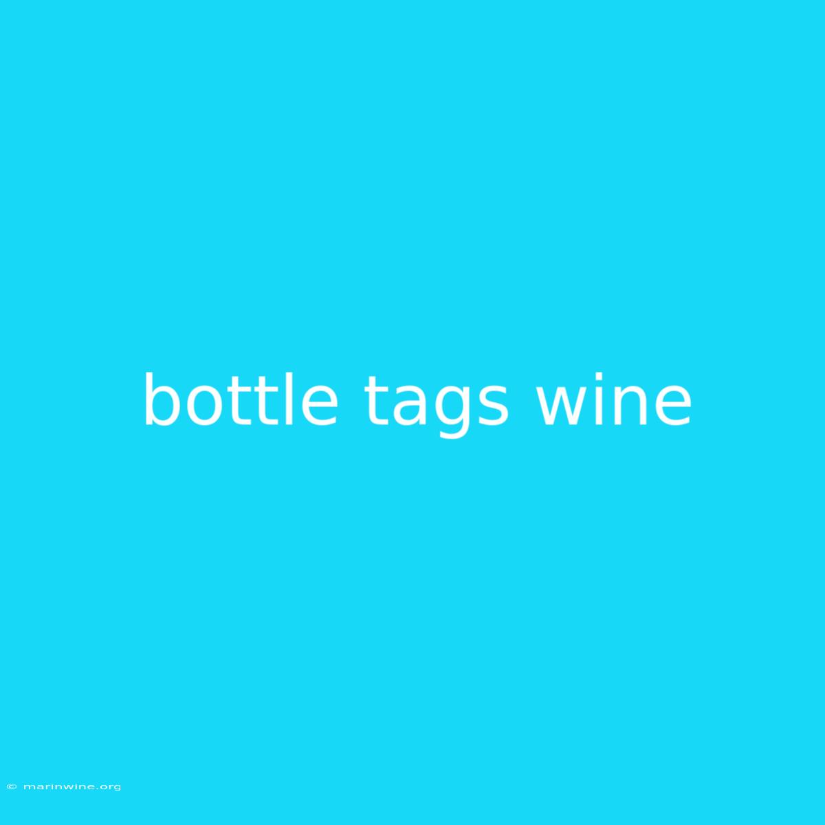 Bottle Tags Wine