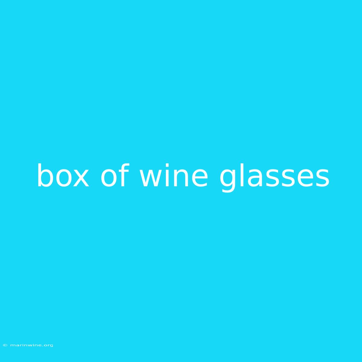 Box Of Wine Glasses