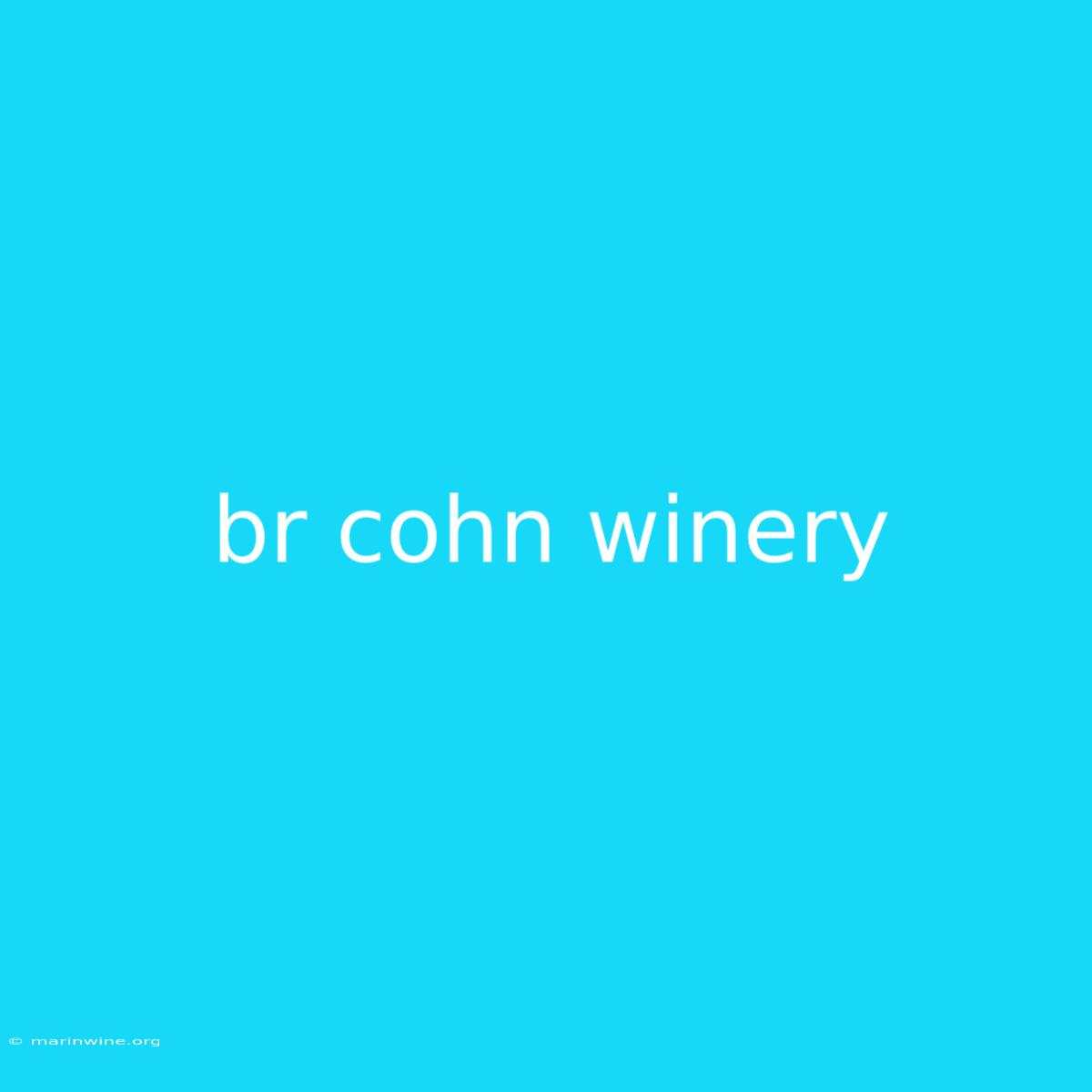 Br Cohn Winery