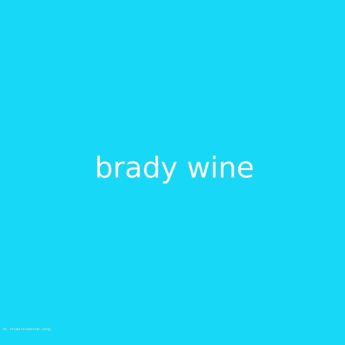 Brady Wine