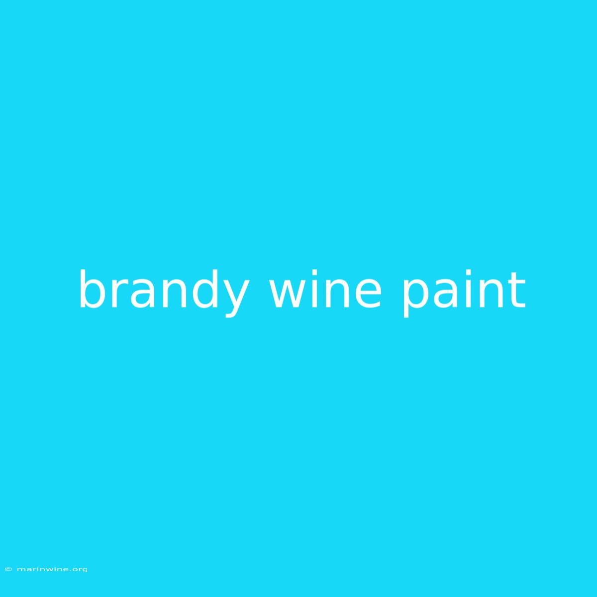 Brandy Wine Paint