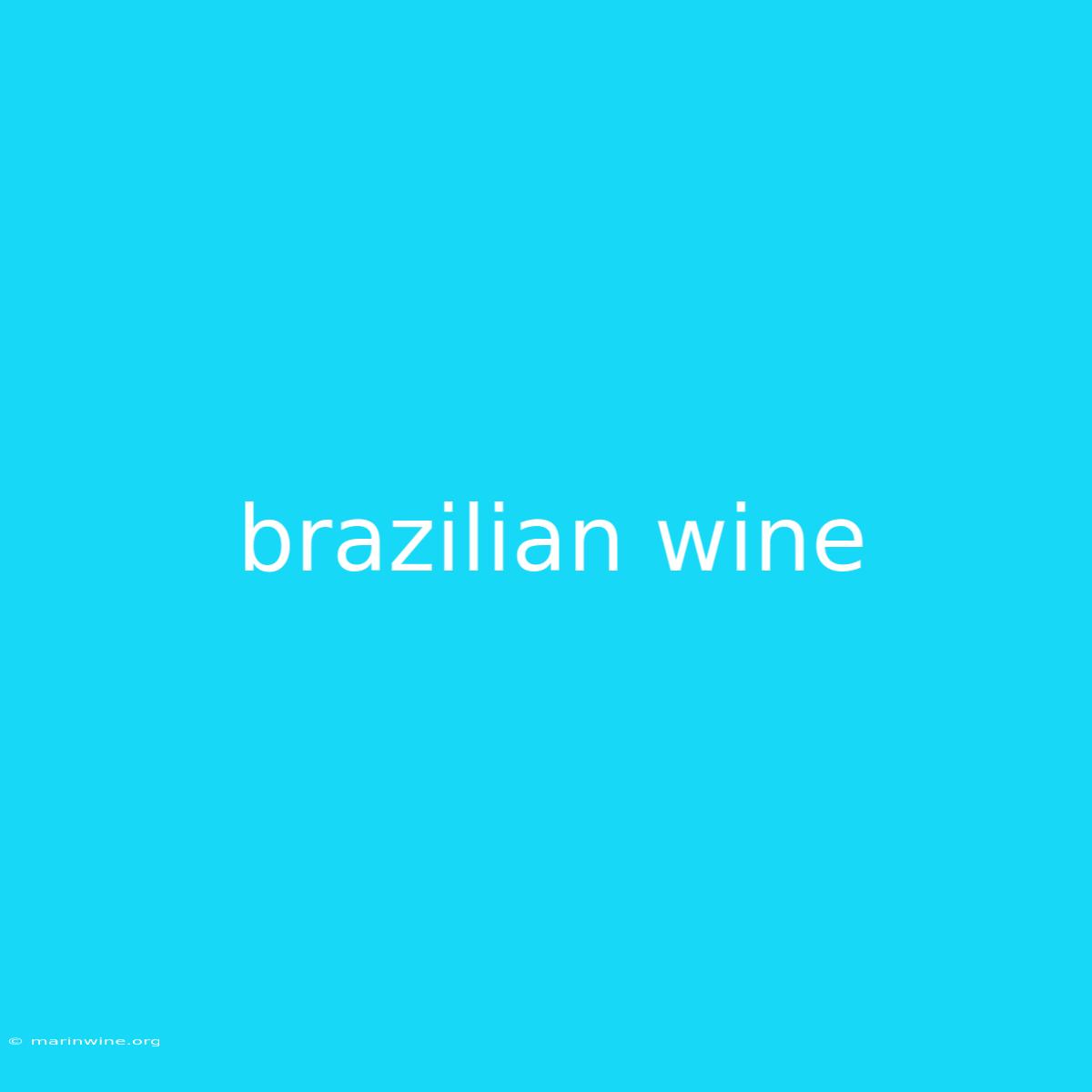 Brazilian Wine