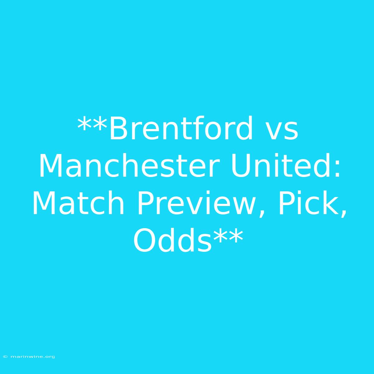 **Brentford Vs Manchester United: Match Preview, Pick, Odds**