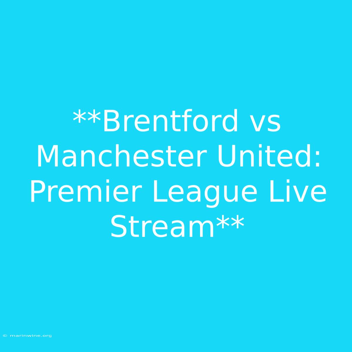 **Brentford Vs Manchester United: Premier League Live Stream**