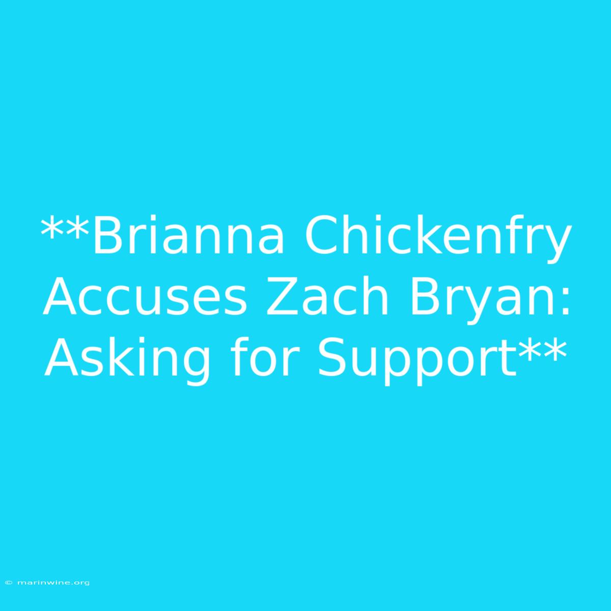 **Brianna Chickenfry Accuses Zach Bryan: Asking For Support**