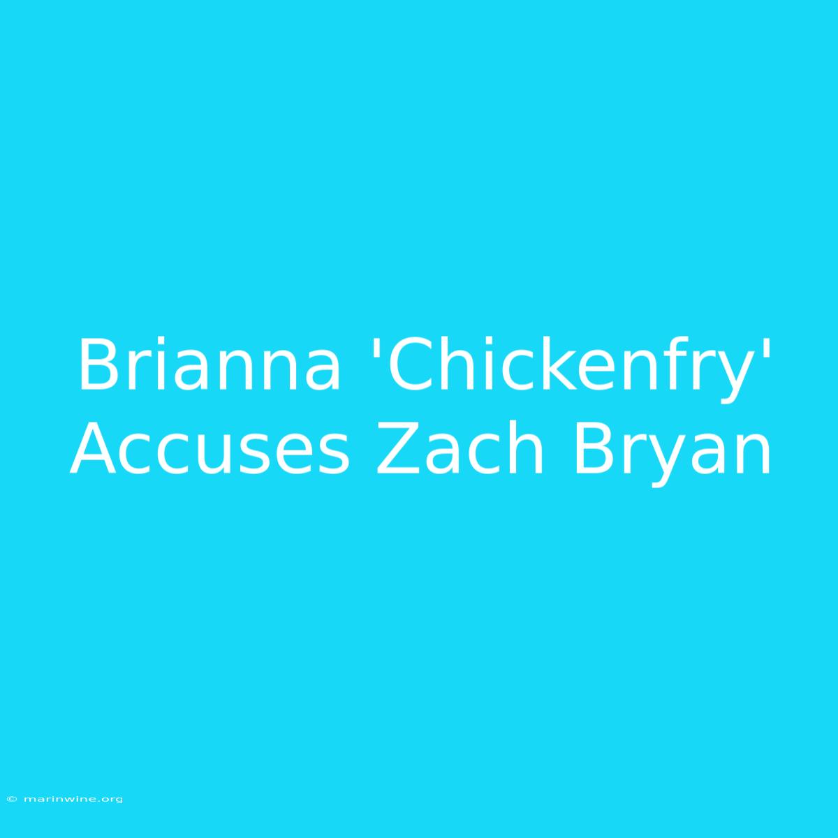 Brianna 'Chickenfry' Accuses Zach Bryan