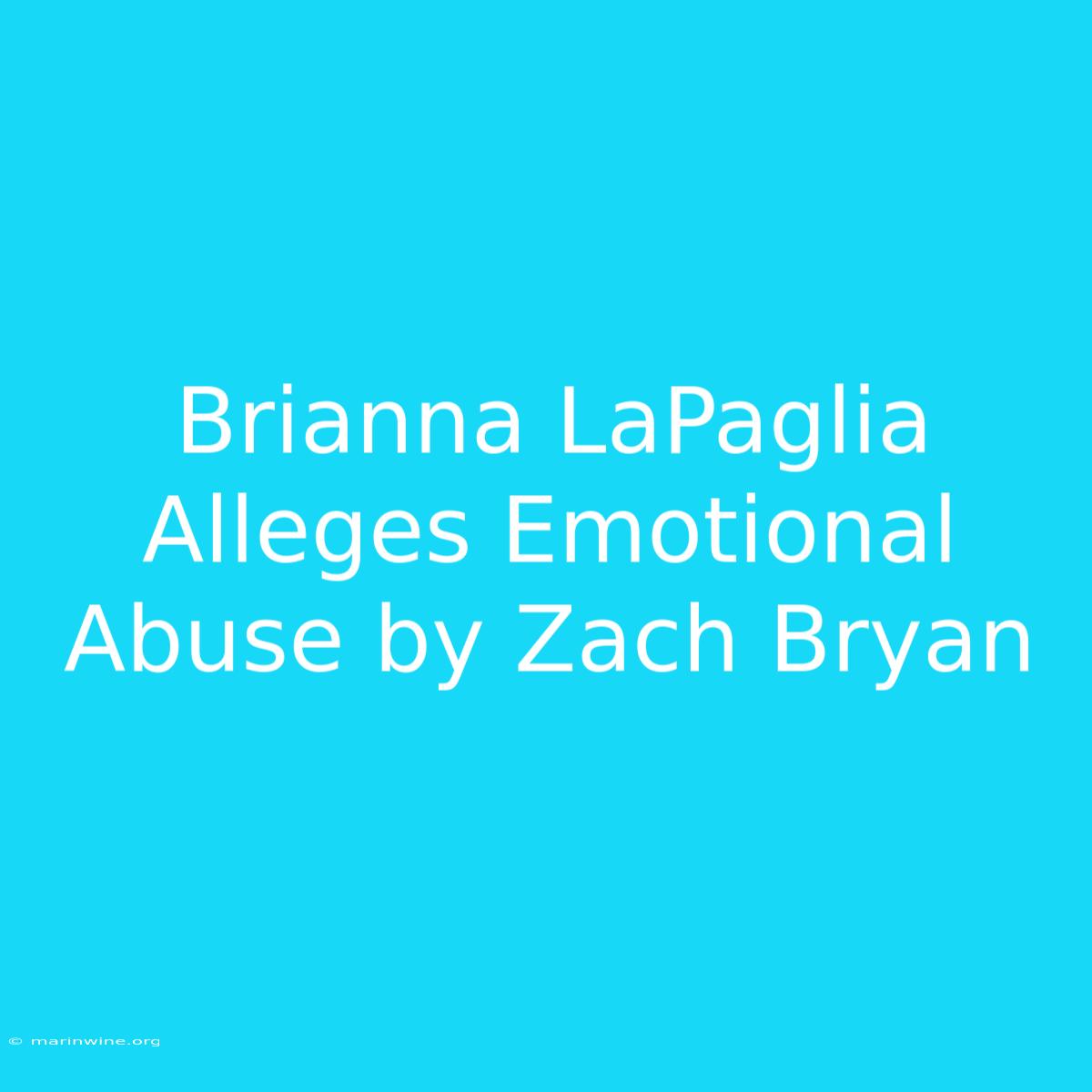 Brianna LaPaglia Alleges Emotional Abuse By Zach Bryan