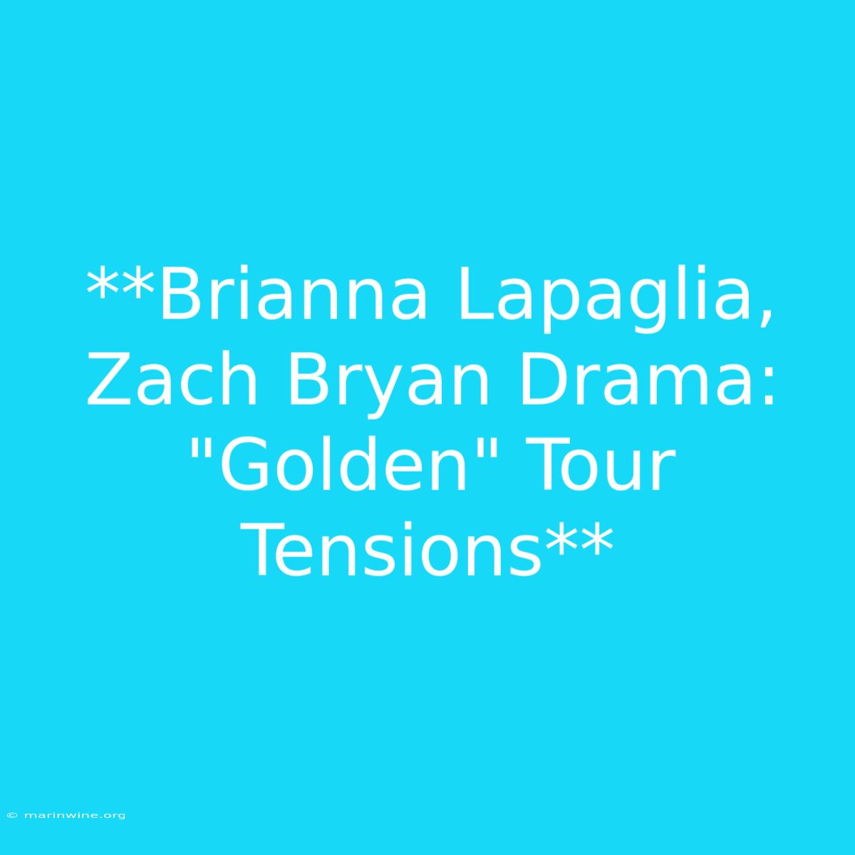 **Brianna Lapaglia, Zach Bryan Drama: 