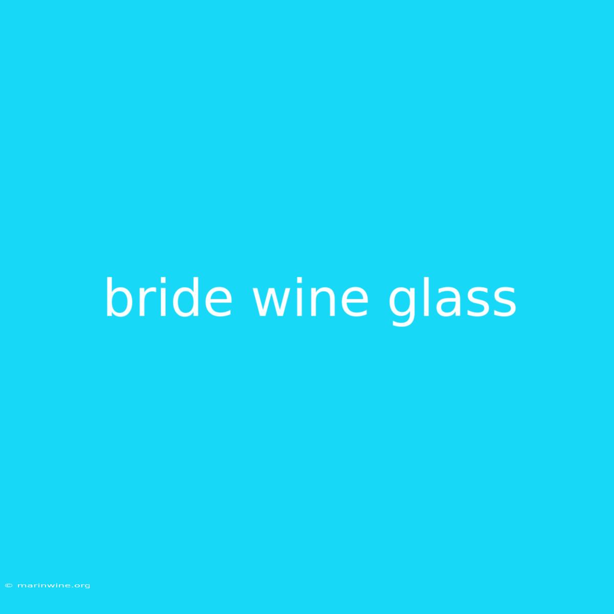 Bride Wine Glass