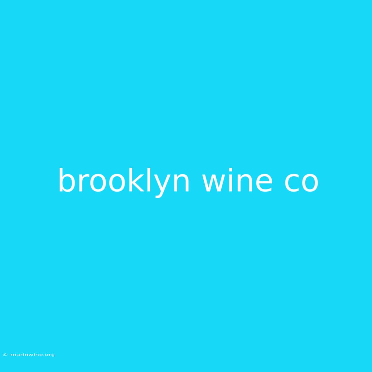 Brooklyn Wine Co