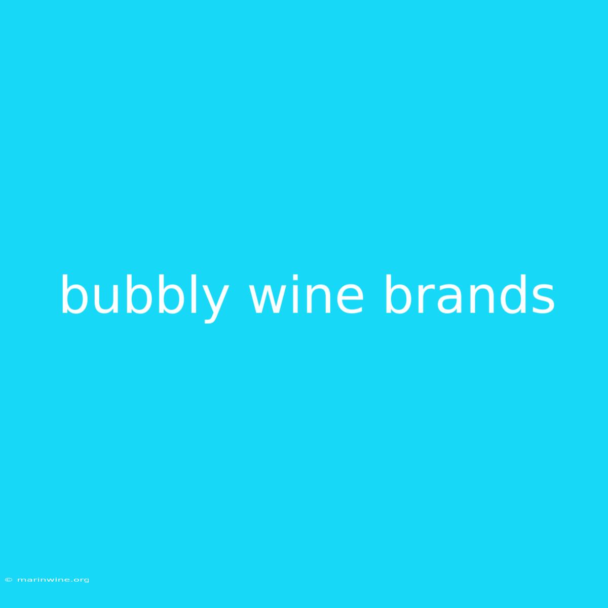 Bubbly Wine Brands