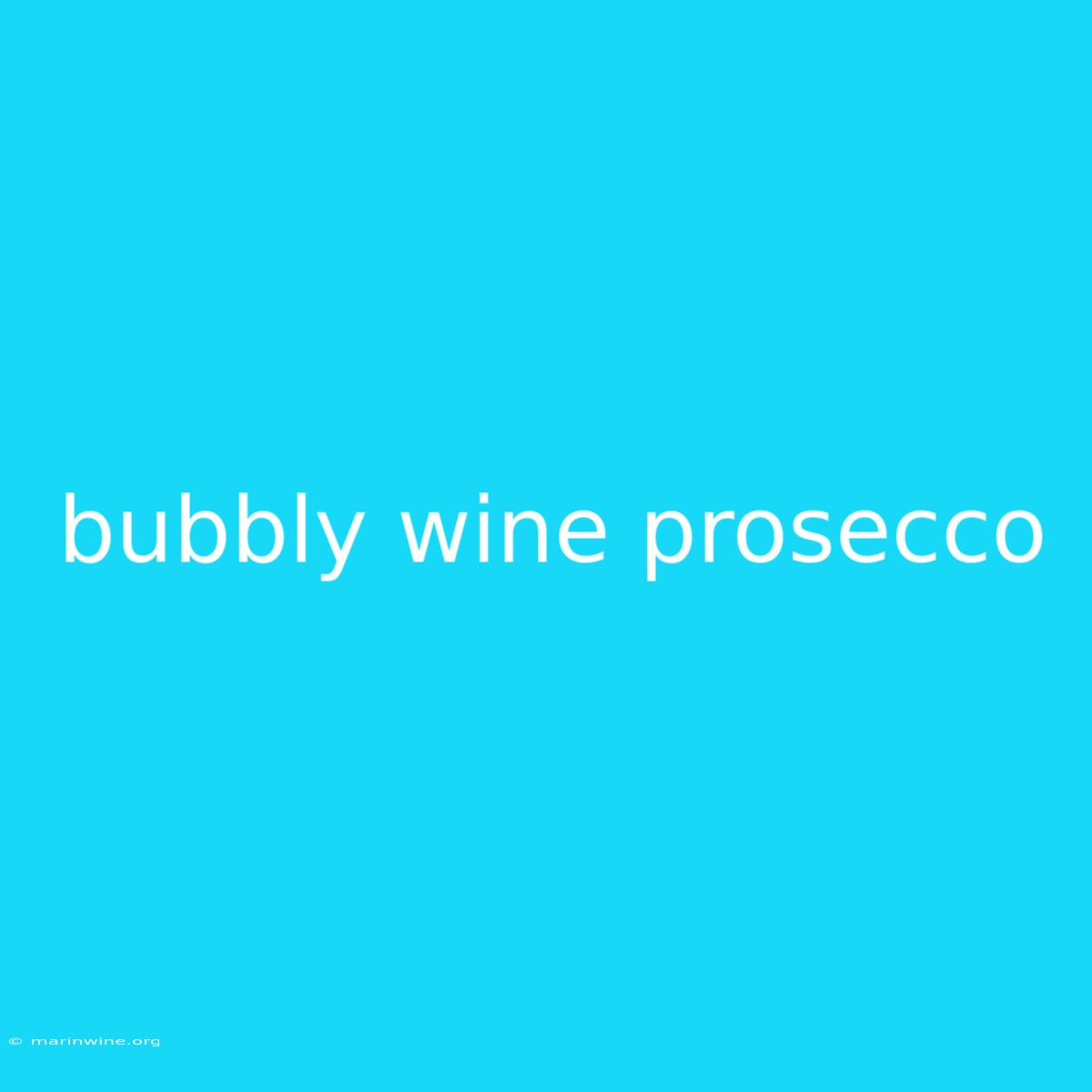 Bubbly Wine Prosecco