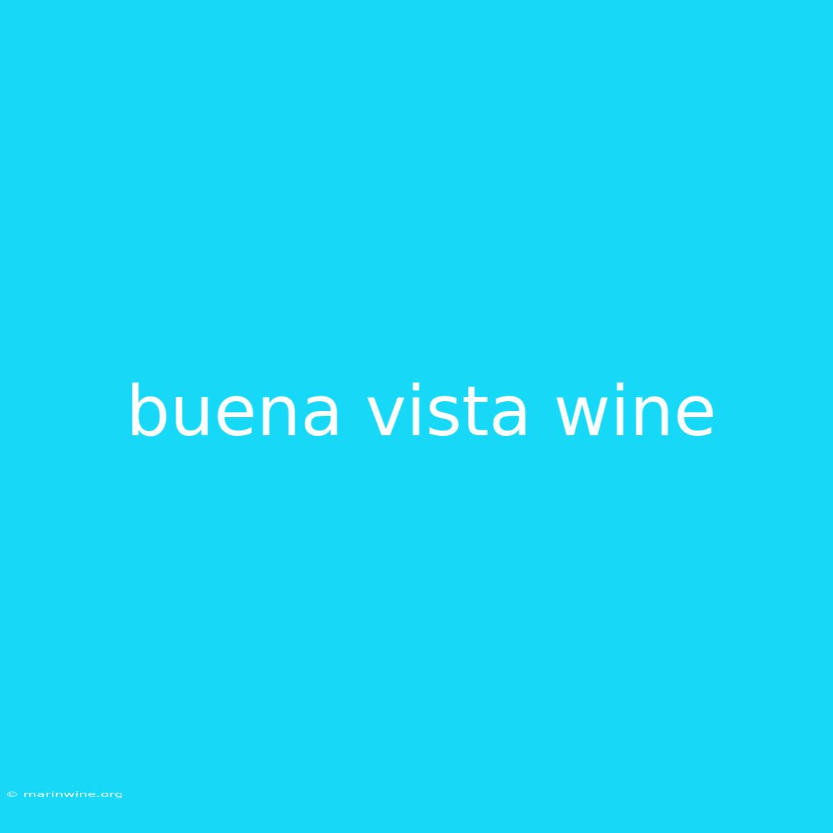 Buena Vista Wine