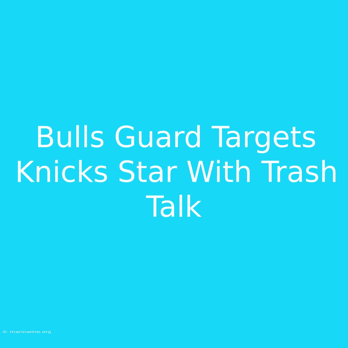 Bulls Guard Targets Knicks Star With Trash Talk