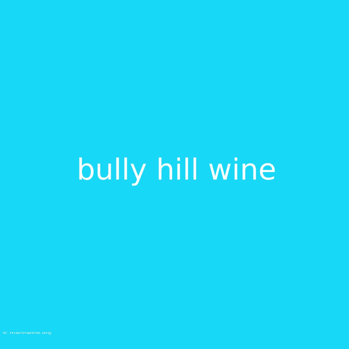 Bully Hill Wine