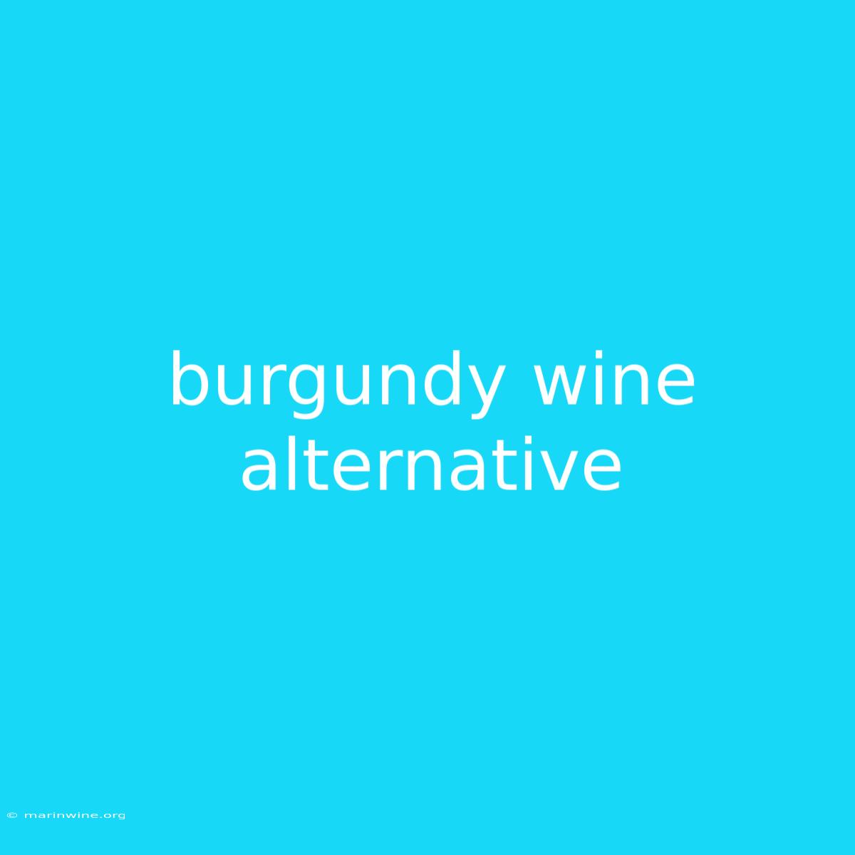 Burgundy Wine Alternative