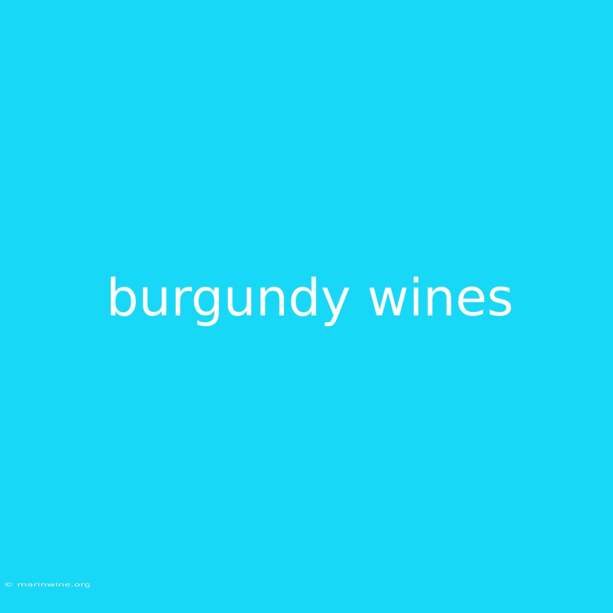 Burgundy Wines